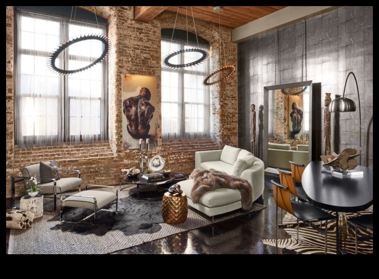 Kā nelielā viesistabā ieviest industriālo šiks dekoru?