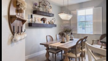 Pilsētas lauku mājas ēdamistabas dekors ģimenes sapulcēm