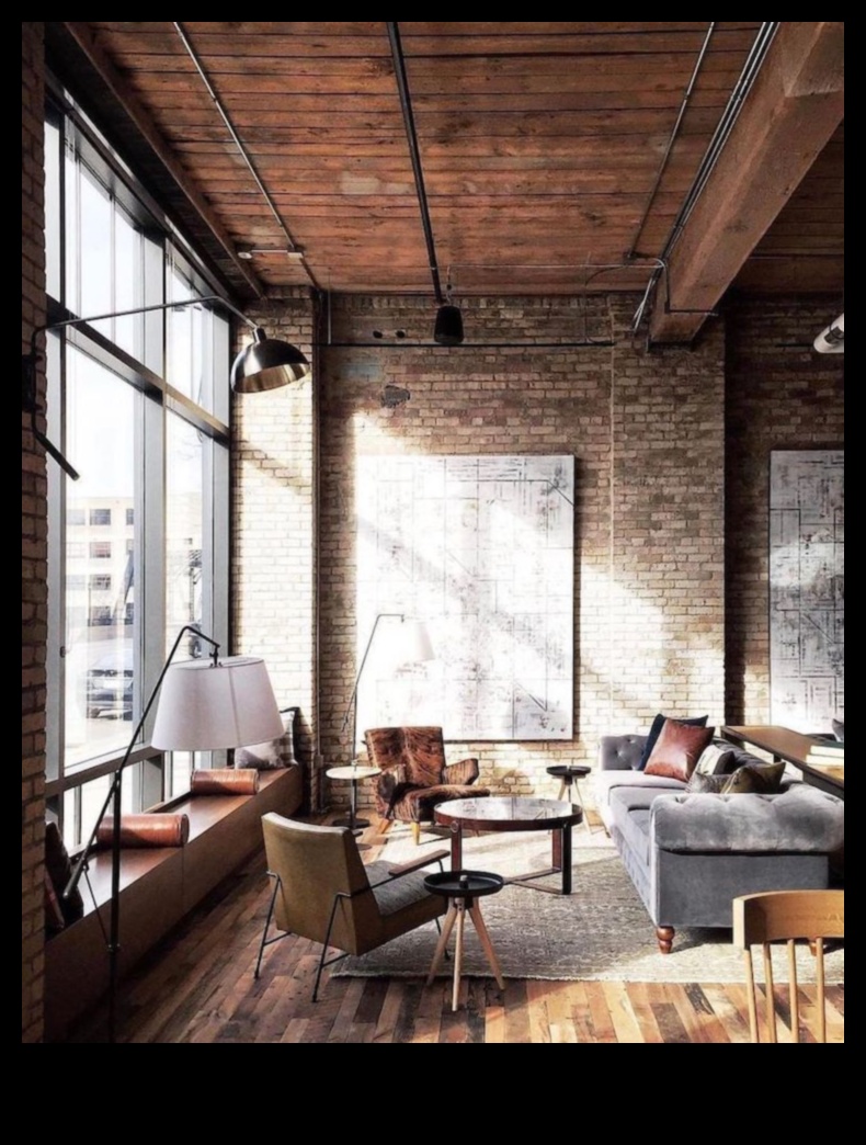 Kā nelielā viesistabā ieviest industriālo šiks dekoru?